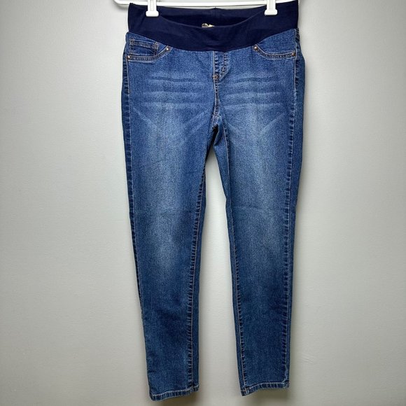 Hybrid & Company | Medium Wash Distressed Fade Maternity Jeans | Size M - Picture 5 of 8